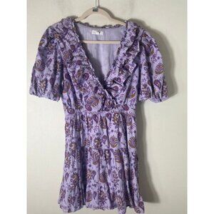 RAHI Mini Dress Paisley Lavender Size Small
